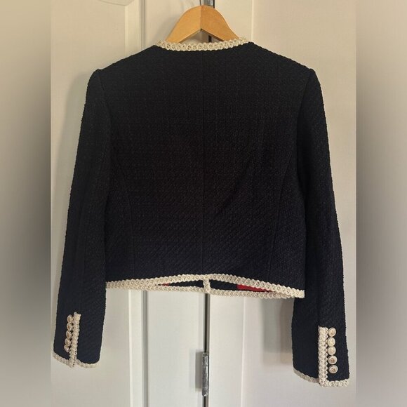 NEW Veronica Beard Mabel Collarless Tweed Jacket Blazer in Navy | size 2 - Picture 15 of 15